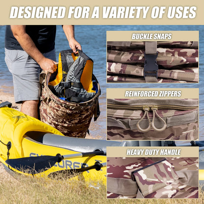 Offgrid Collapsible Trash Can – Pop-Up Reusable Outdoor Storage Bin for Camping, Travel, RVs, Hunting & Fishing – Camouflage Heavy-Duty Design